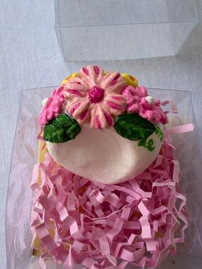 Hand-Painted Floral Heart Worry Stone